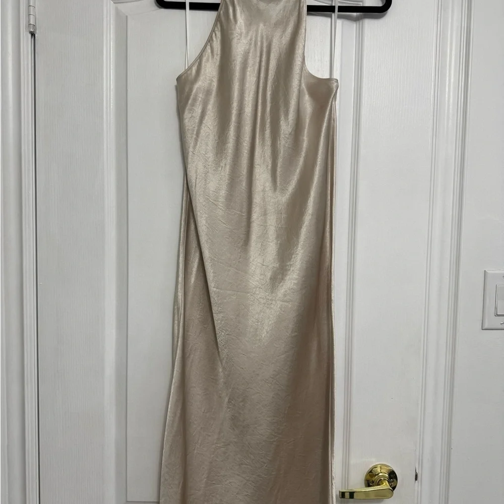 BABATON Satin Cream Backless Dress - Picture 2 of 7
